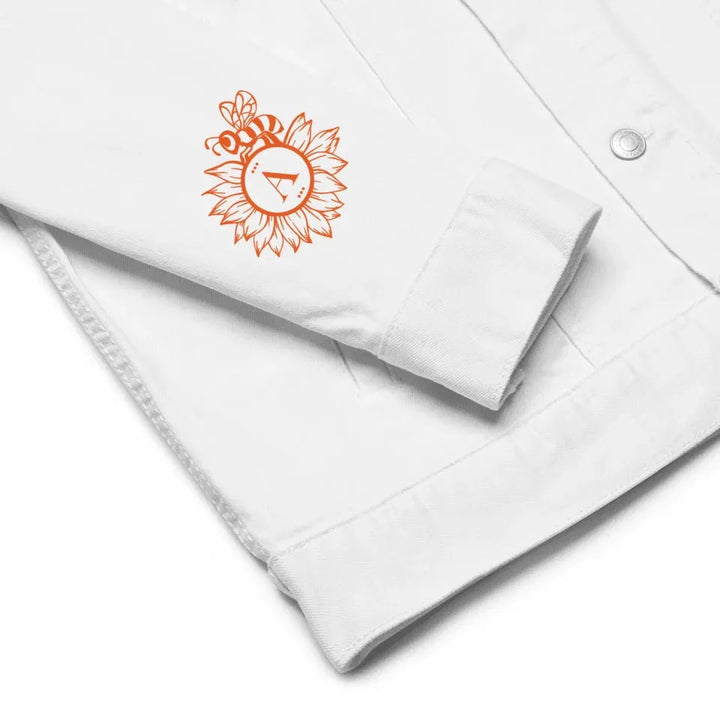 Custom Embroidered Sunflower Bee Initial Jacket - ART-JKT268