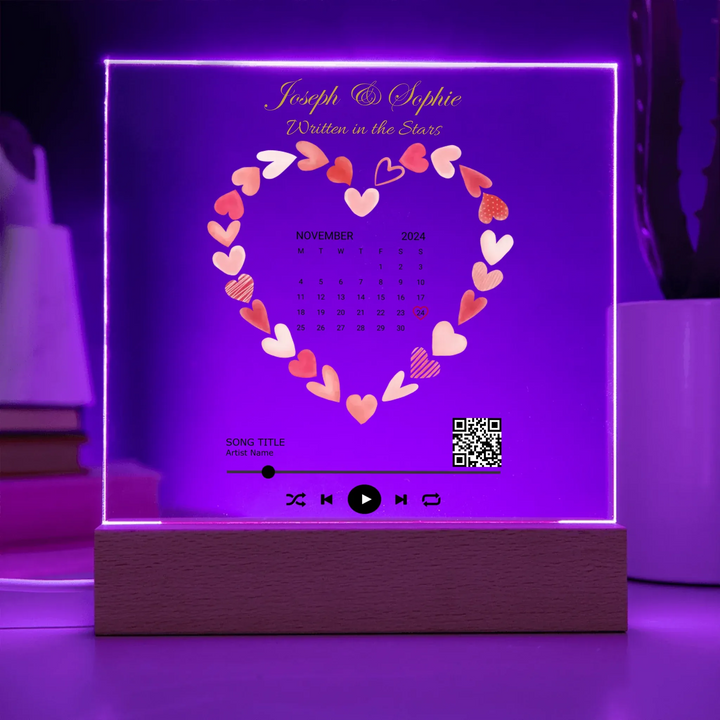 Acrylic Square with LED Base 8