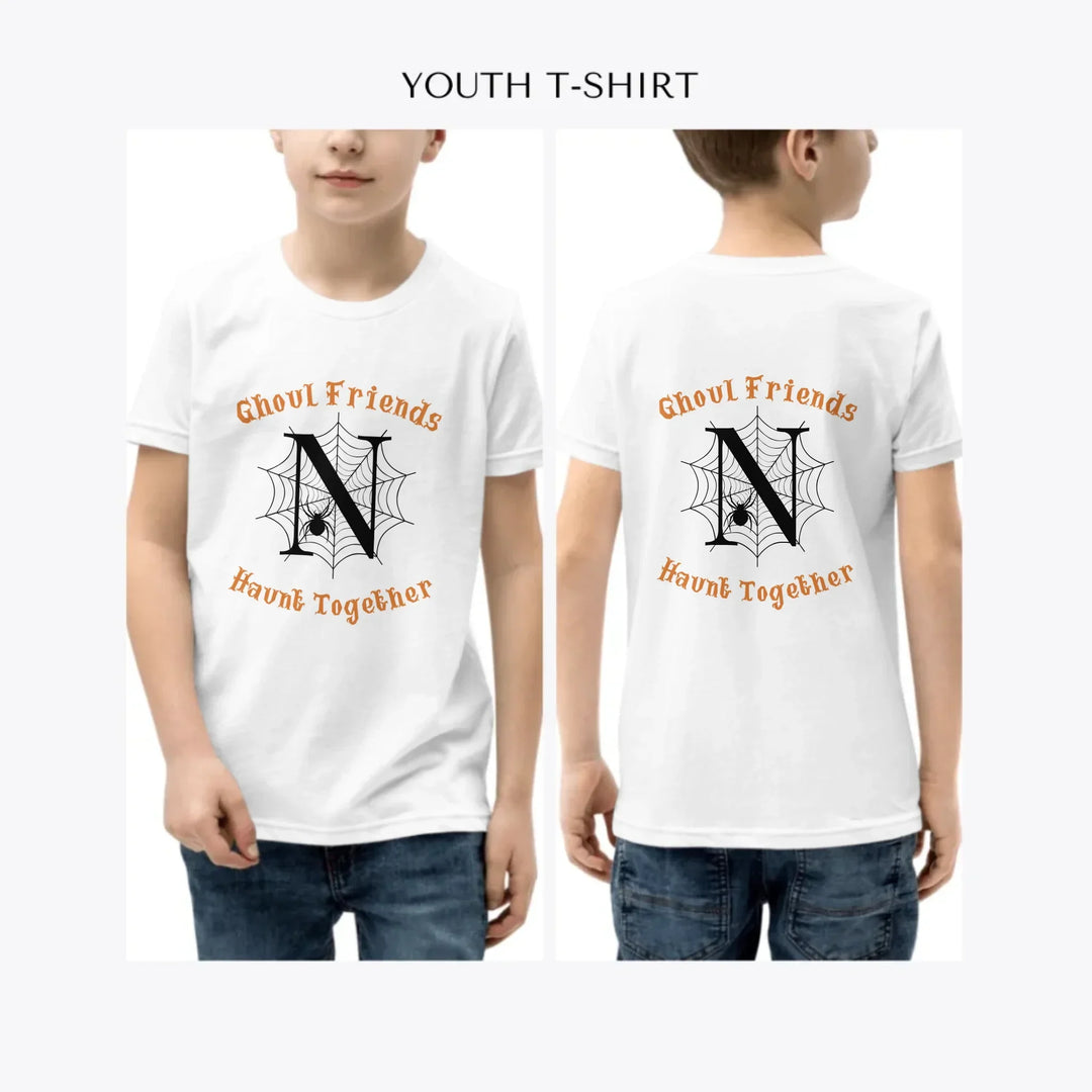 Spider-Web-Initial-custom-youth-boy-t-shirt-artfulane