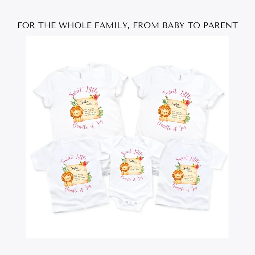 Cute-Lion-Safari-Baby-Announcement- custom-t-shirts-adult-youth-toddler-baby-sizes-artfulane