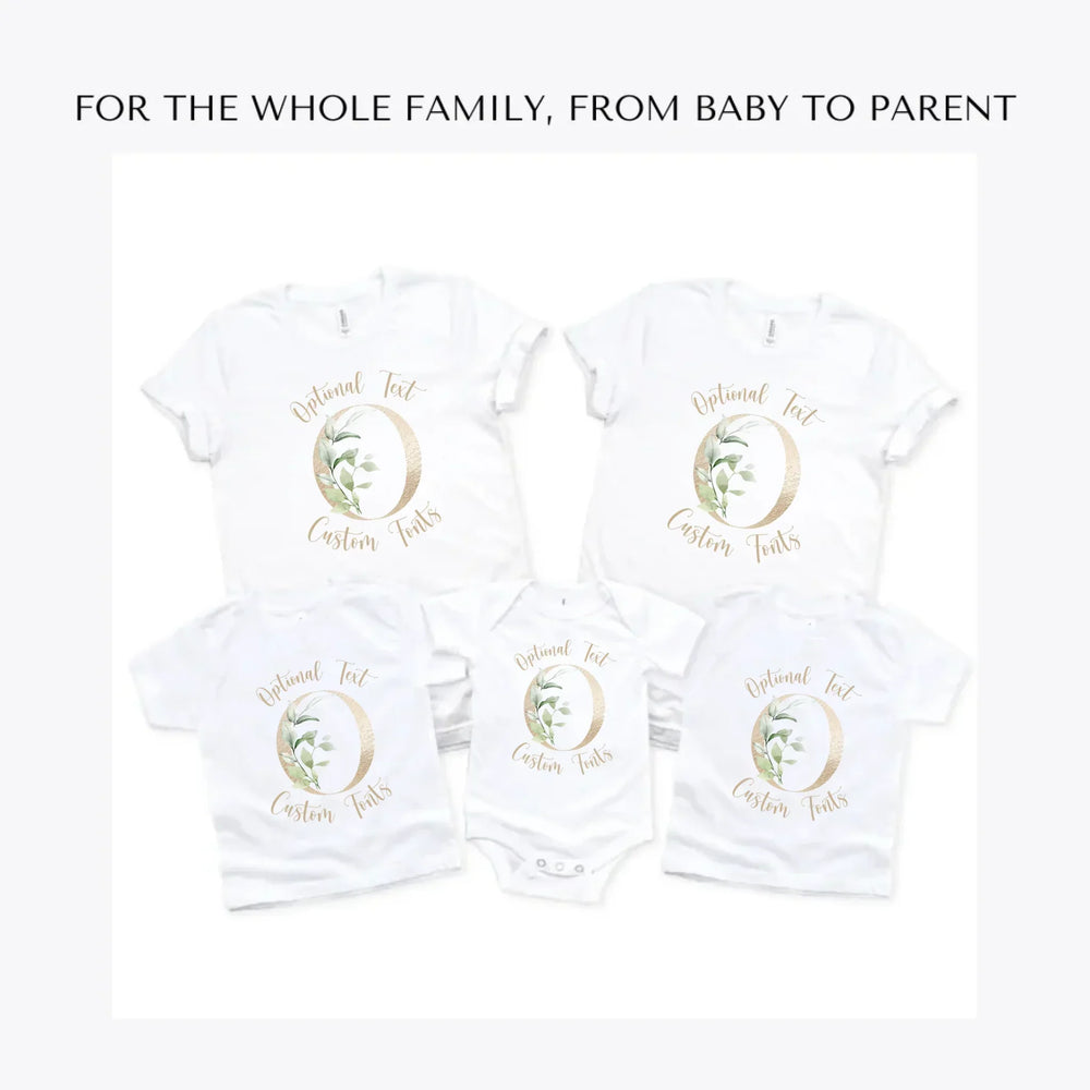 Elegant-Leaves-Letter-Initial-custom-t-shirts-adult-youth-toddler-baby-sizes-artfulane