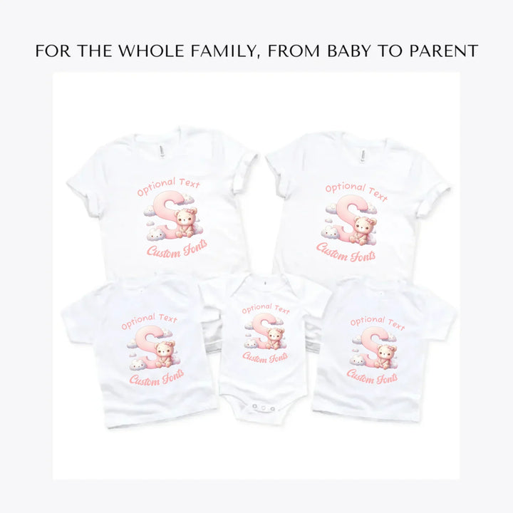 pink-letters-with-cute-clouds-and-bear-custom-t-shirts-adult-youth-toddler-baby-sizes-artfulane