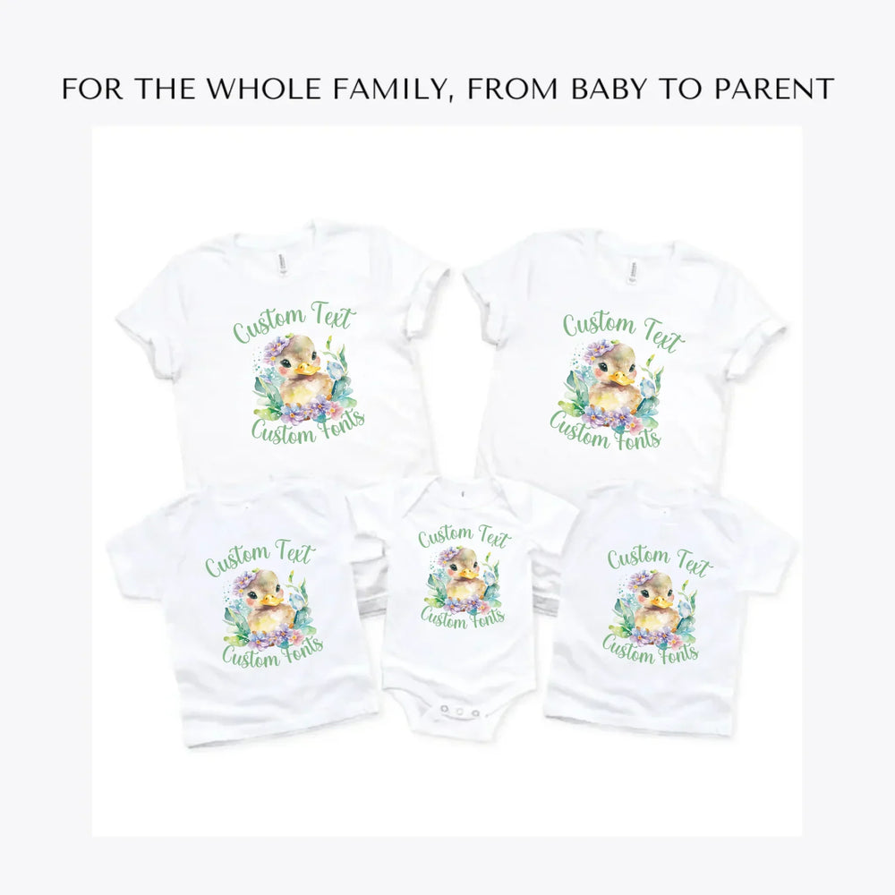 watercolor-spring-ducks-custom-t-shirts-adult-youth-toddler-baby-sizes-artfulane