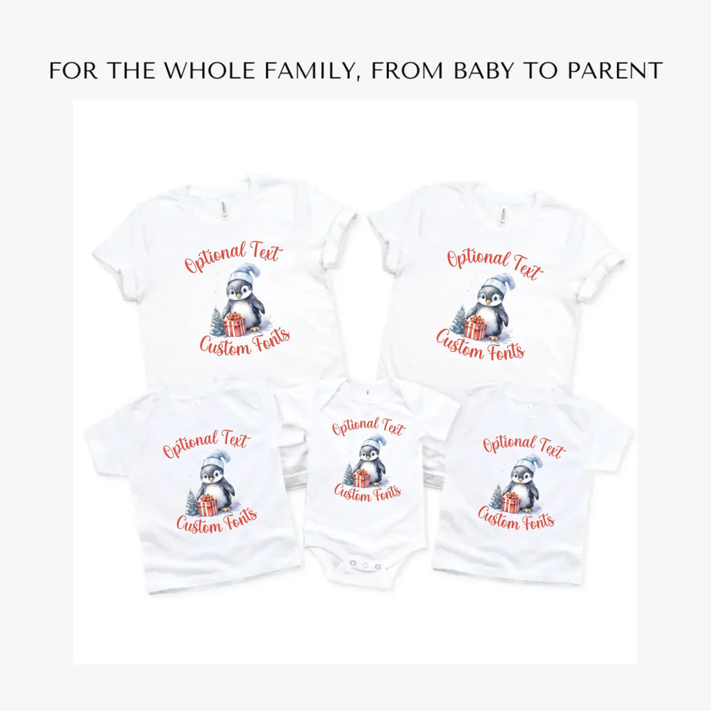 christmas-penguins-custom-t-shirts-adult-youth-toddler-baby-sizes-artfulane