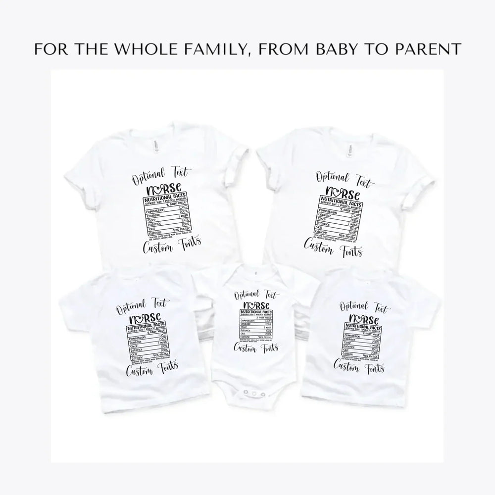 Nurse-rn-bsn-cna-cma-lpn-ma-msn-Nutrition-Facts-custom-t-shirts-adult-youth-toddler-baby-sizes-artfulane