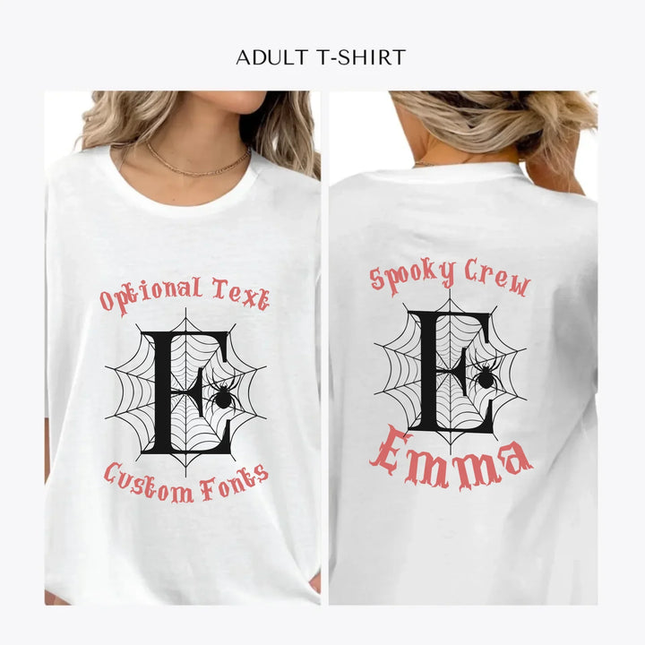 Spider-Web-Initial-personalized-women-unisex-adult-t-shirt-artfulane