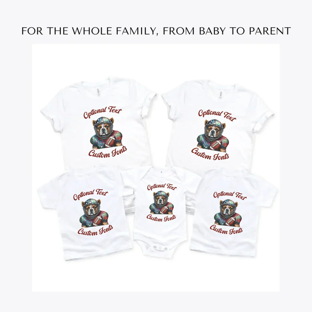 Dog-Football-custom-t-shirts-adult-youth-toddler-baby-sizes-artfulane