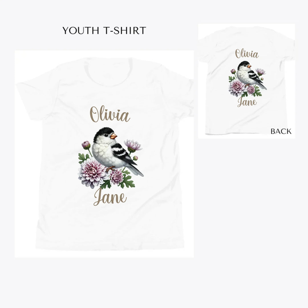 Floral-Spring-Bird-custom-youth-t-shirt-artfulane