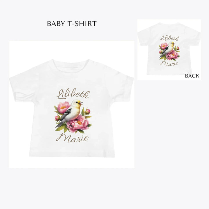Floral-Spring-Bird-custom-baby-t-shirt-artfulane