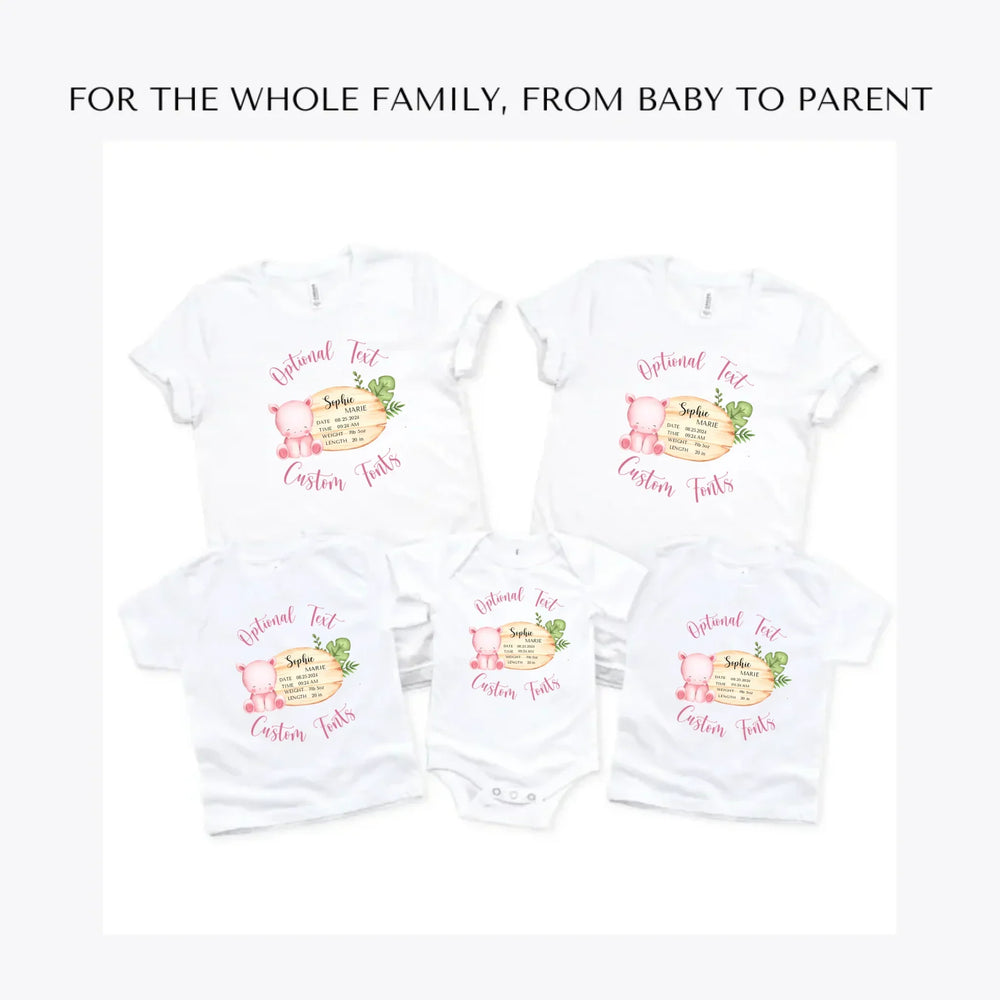 Cute-Hippo-Safari-Baby-Announcement-custom-t-shirts-adult-youth-toddler-baby-sizes-artfulane