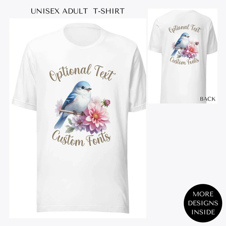 Floral-Spring-Bird-custom-men-unisex-adult-t-shirt-artfulane