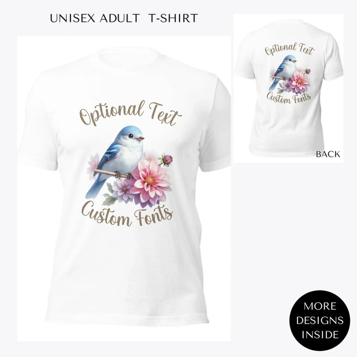 Floral-Spring-Bird-custom-women-unisex-adult-t-shirt-artfulane