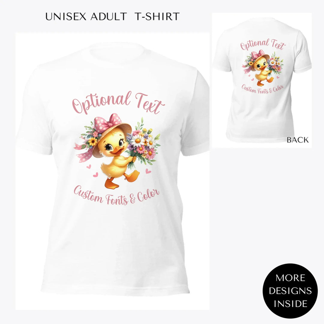 Spring-Ducks-custom-women-unisex-adult-t-shirt-artfulane