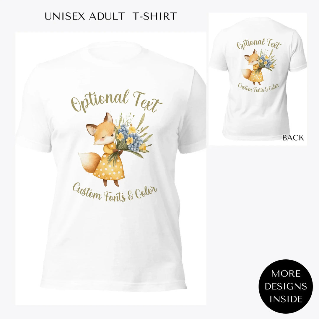 Yellow-Spring-Woodland-Animal-custom-women-unisex-adult-t-shirt-artfulane