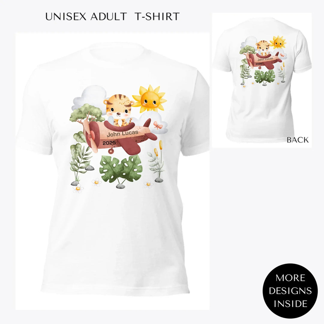 Watercolor-Safari-Animal-Adventure-custom-women-unisex-adult-t-shirt-artfulane