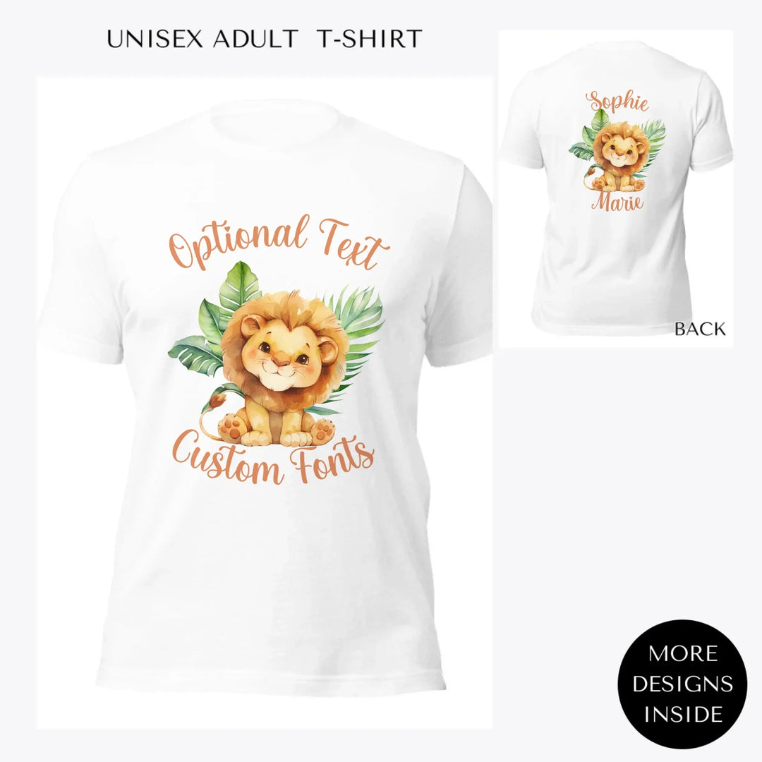 Watercolor-Baby-Safari-Animals-custom-women-unisex-adult-t-shirt-artfulane