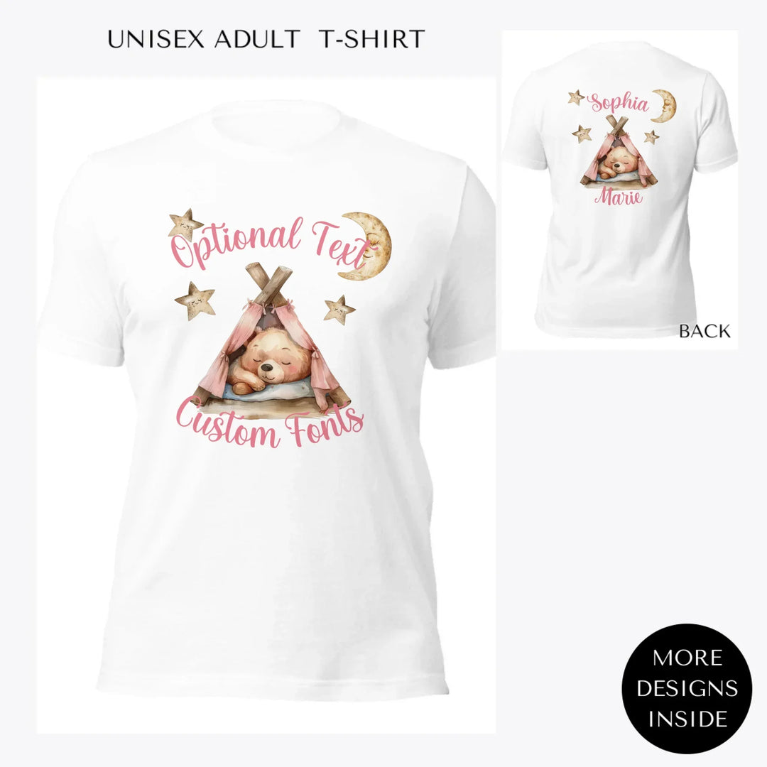 Teddy-Bear-Sleeping-in-Tent-custom-women-unisex-adult-t-shirt-artfulane