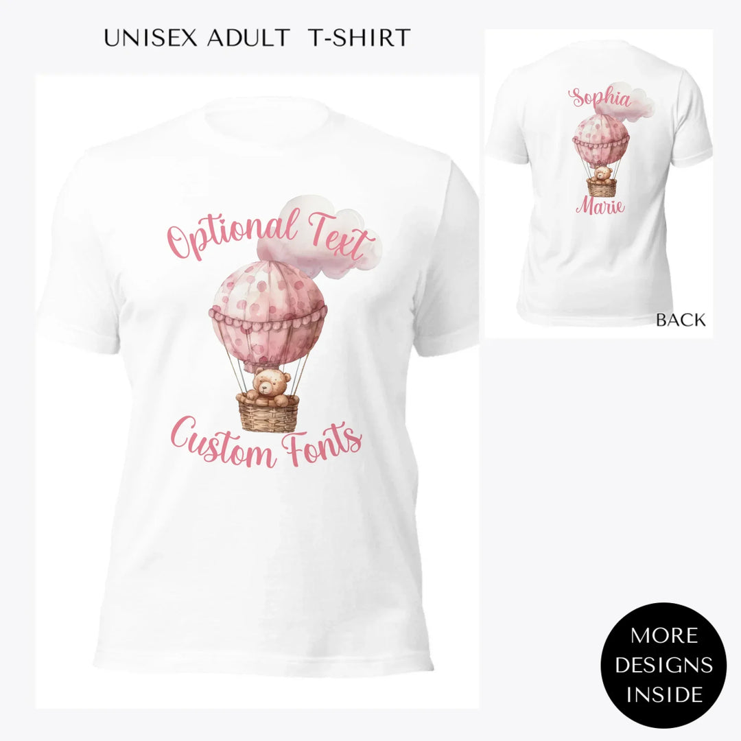 Teddy-Bear-Hot-Air-Balloon-custom-women-unisex-adult-t-shirt-artfulane