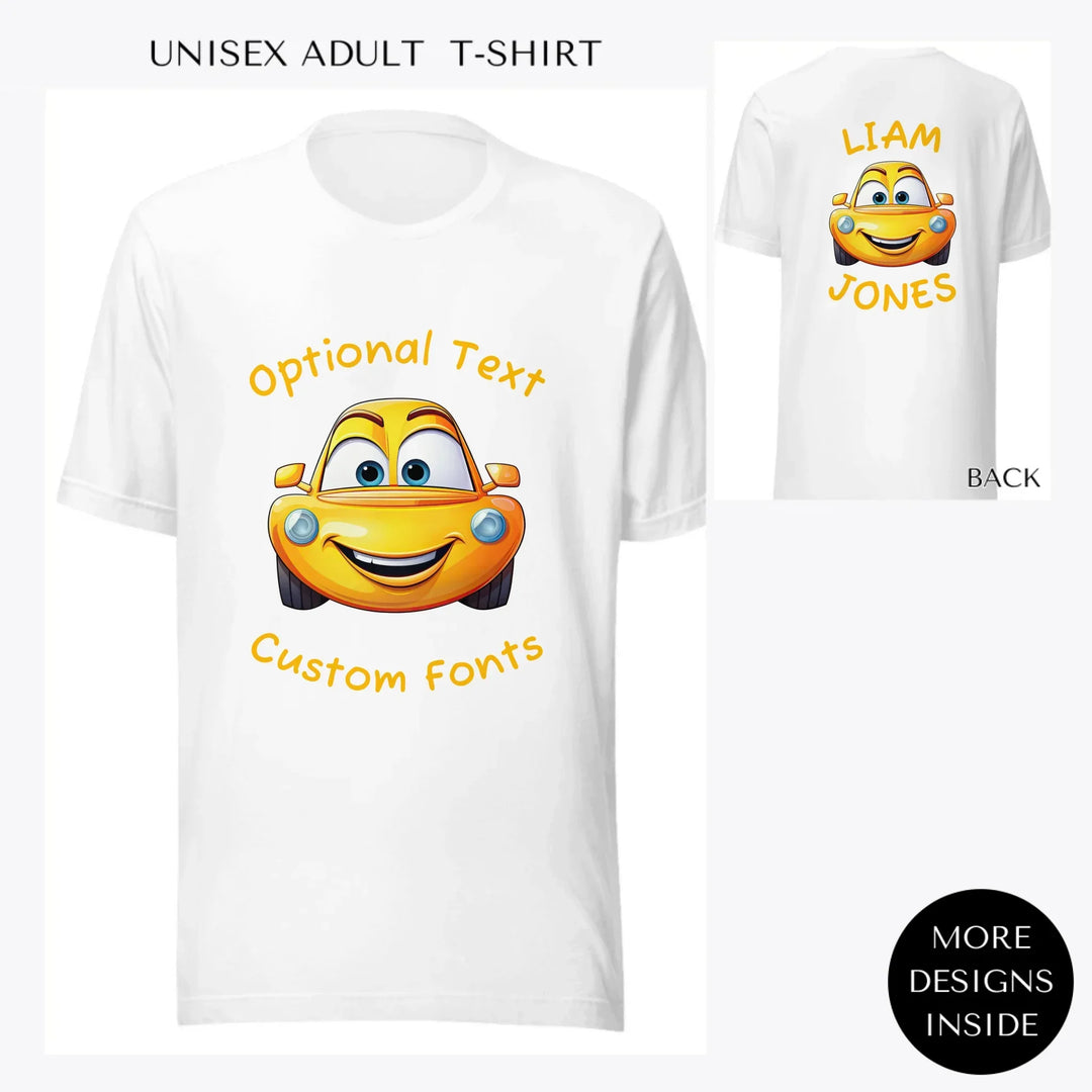 Smiling-Cars-custom-men-unisex-adult-t-shirt-artfulane