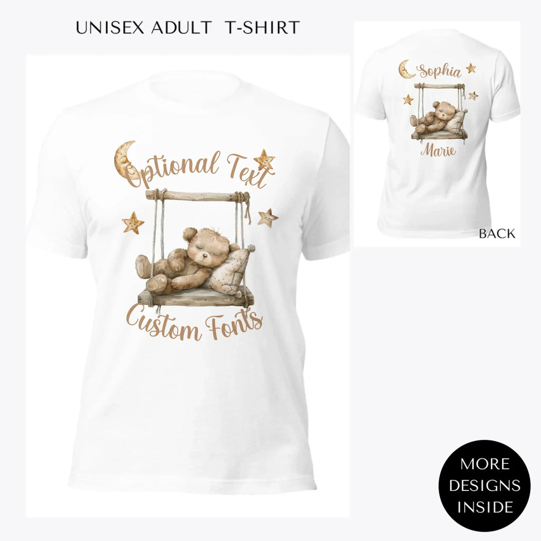 Brown-Teddy-Bear-on-Swing-custom-women-unisex-adult-t-shirt-artfulane