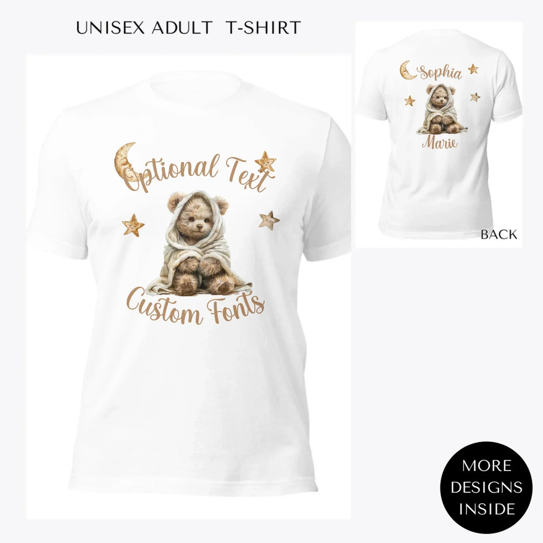 Teddy-Bear-Wrapped-in-Blanket-custom-women-unisex-adult-t-shirt-artfulane