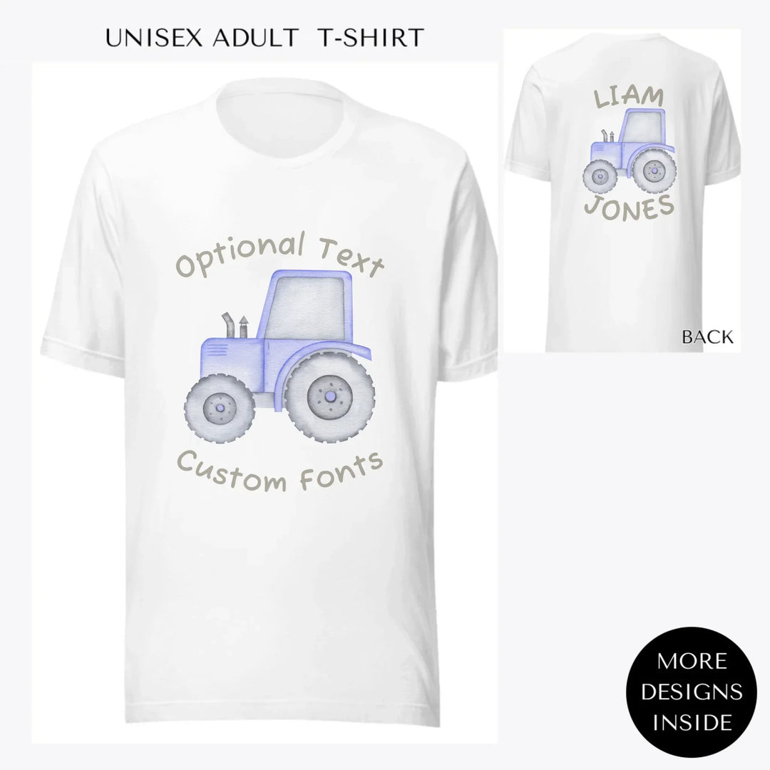 Watercolor-Blue-Construction-Trucks-custom-men-unisex-adult-t-shirt-artfulane
