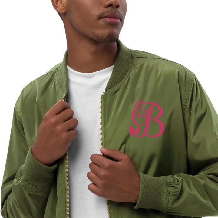 Custom Embroidered Rose Bloom Initial Jacket - ART-JKT272