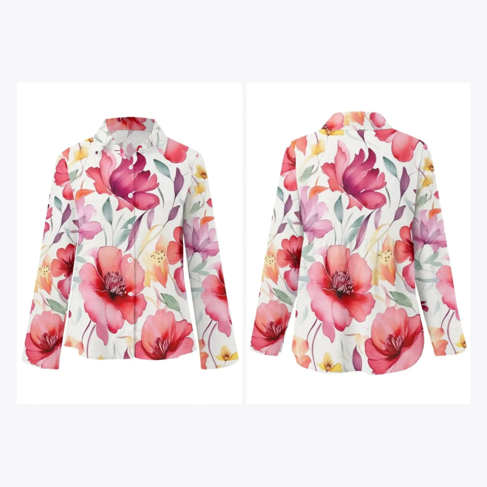 women's-linen-shirt-floral-watercolor-delicate-blooms-artfulane