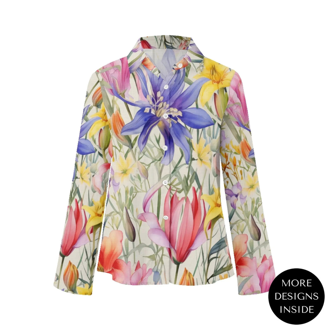 women's-linen-shirt-floral-watercolor-loose-wildflowers-artfulane