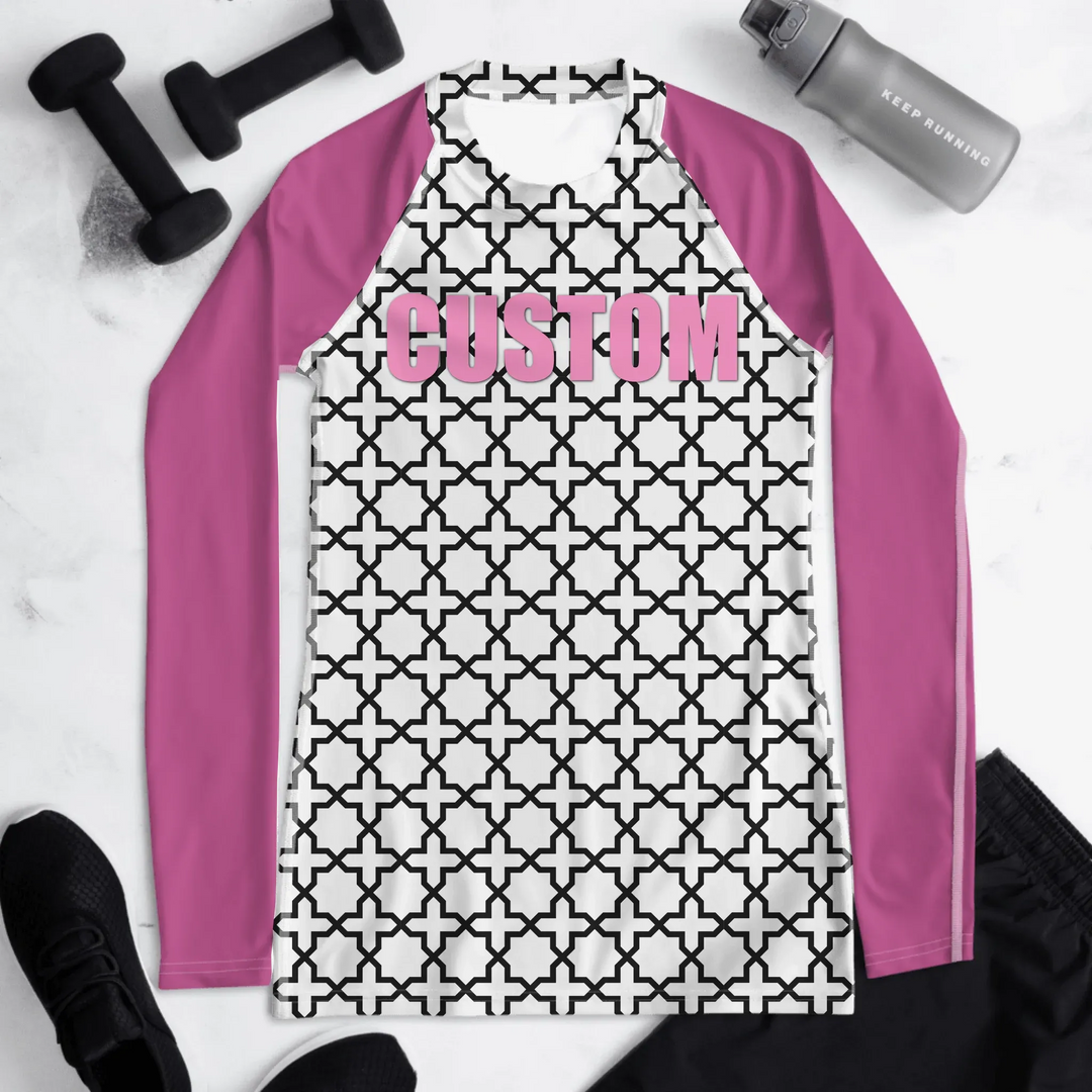 Custom Geometric Line Art Rash Guard - ART-RGD325