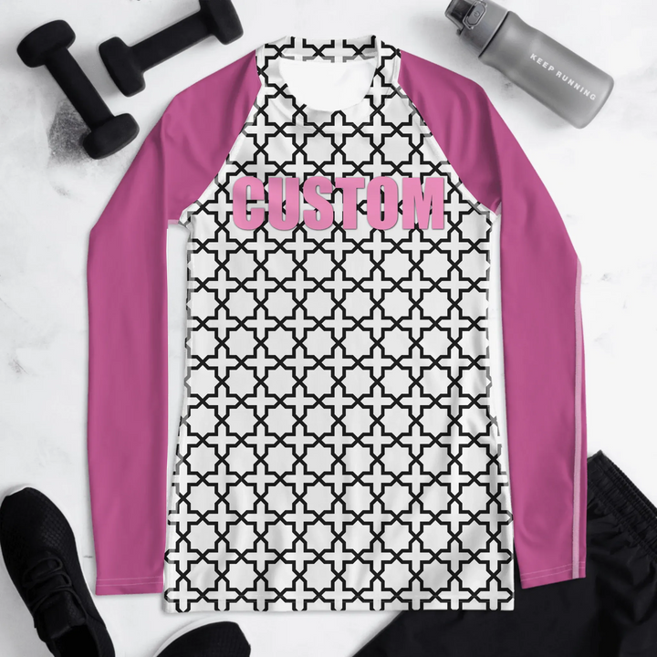 Custom Geometric Line Art Rash Guard - ART-RGD325