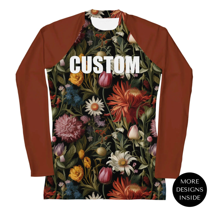 Custom Wildflowers & Botanicals Rash Guard - Herbarium Style