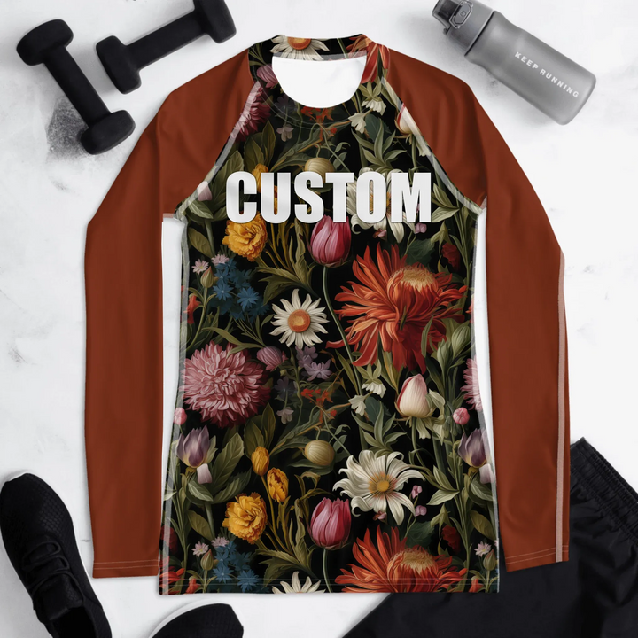Custom Wildflowers & Botanicals Rash Guard - Herbarium Style