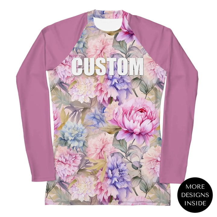 Custom Watercolor Floral Rash Guard - Delicate Blooms