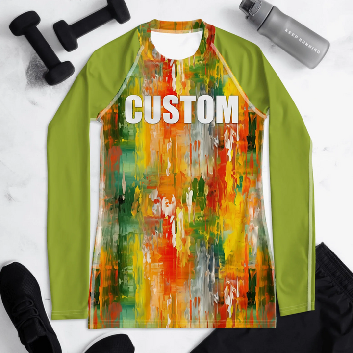 Custom Modern Abstract Rash Guard - Textured Abstract