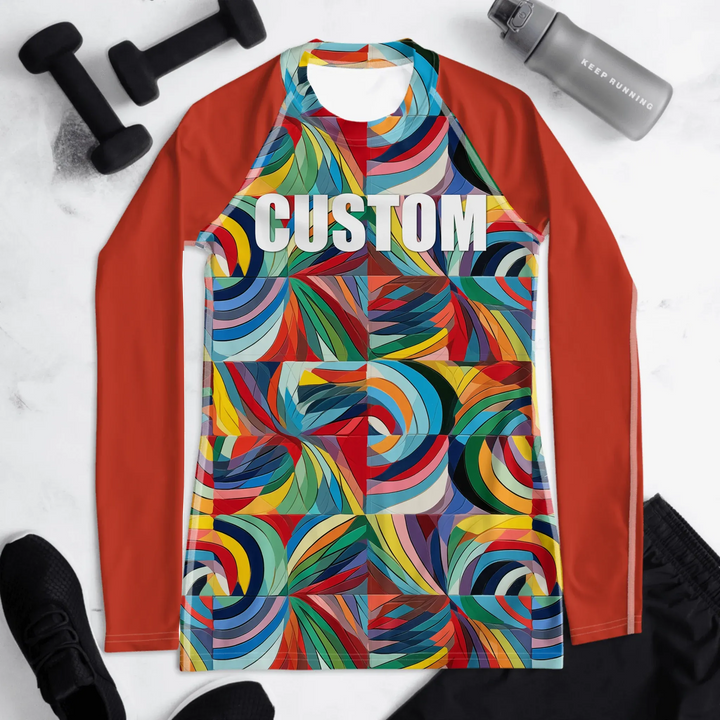 Custom Modern Abstract Rash Guard - Geometric Abstraction