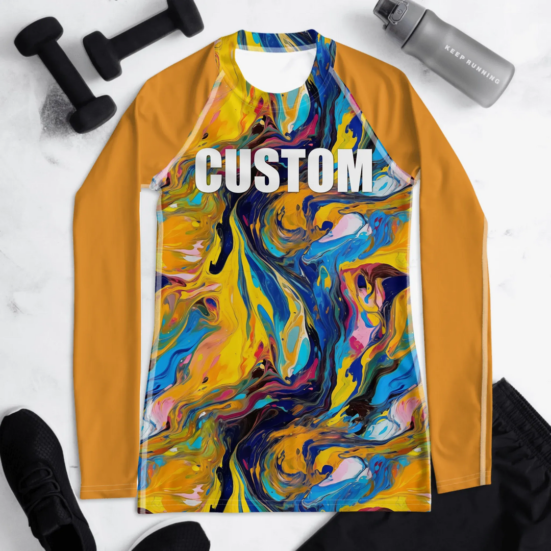 Custom Modern Abstract Rash Guard - Digital Abstract