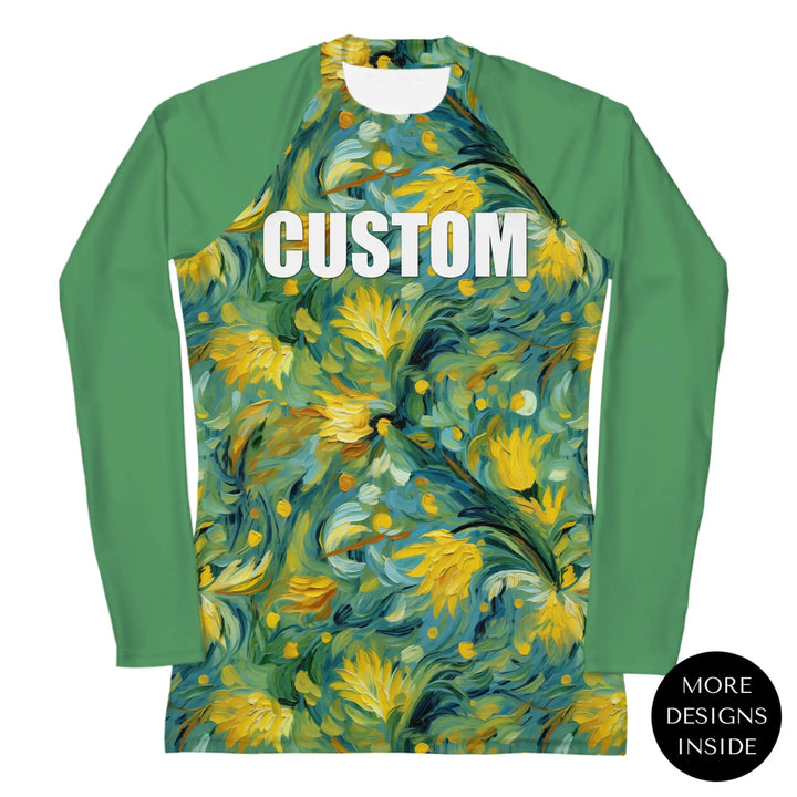 Custom Expressionist Abstract Rash Guard - Bold Brushstrokes