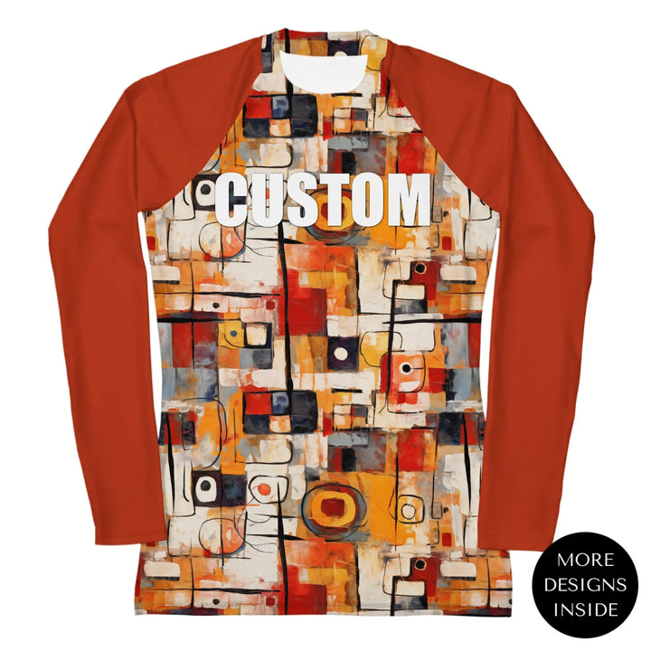 Custom Expressionist Abstract Rash Guard - Distorted Shapes