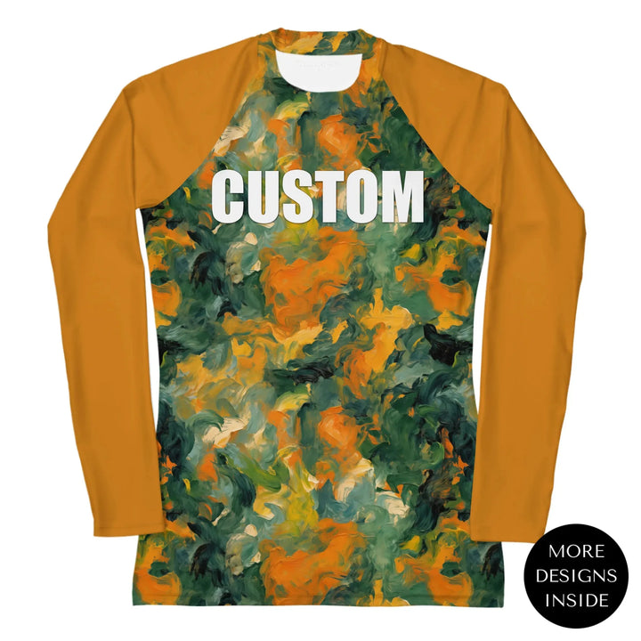Custom Expressionist Abstract Rash Guard - Distorted Shapes
