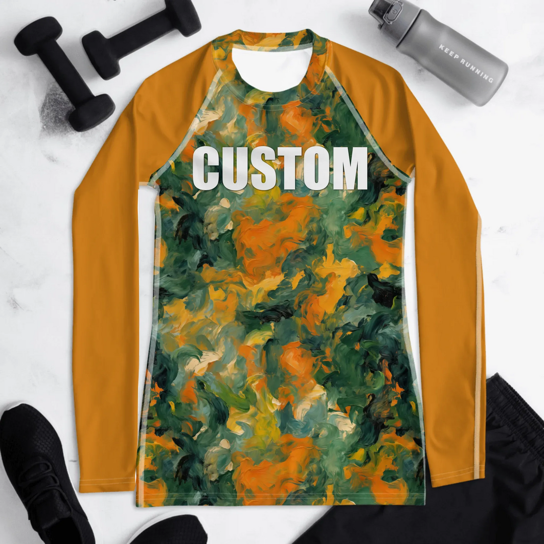 Custom Expressionist Abstract Rash Guard - Distorted Shapes