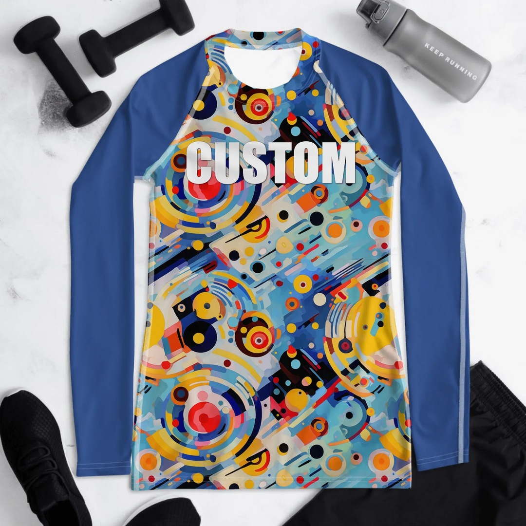 Custom Expressionist Abstract Rash Guard - Chaotic Patterns