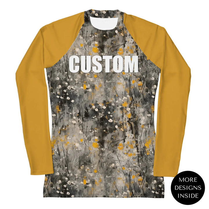 Custom Expressionist Abstract Rash Guard - Layered Textures