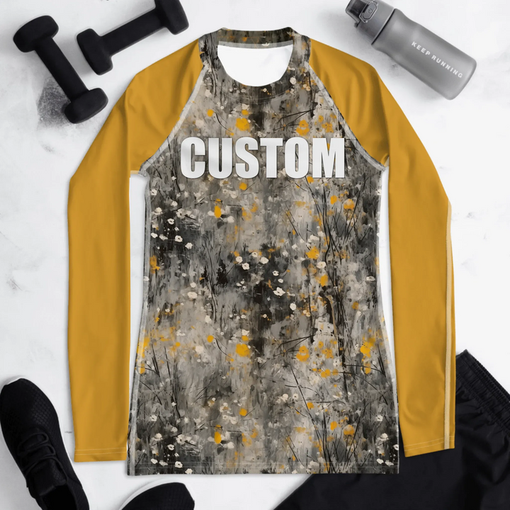 Custom Expressionist Abstract Rash Guard - Layered Textures