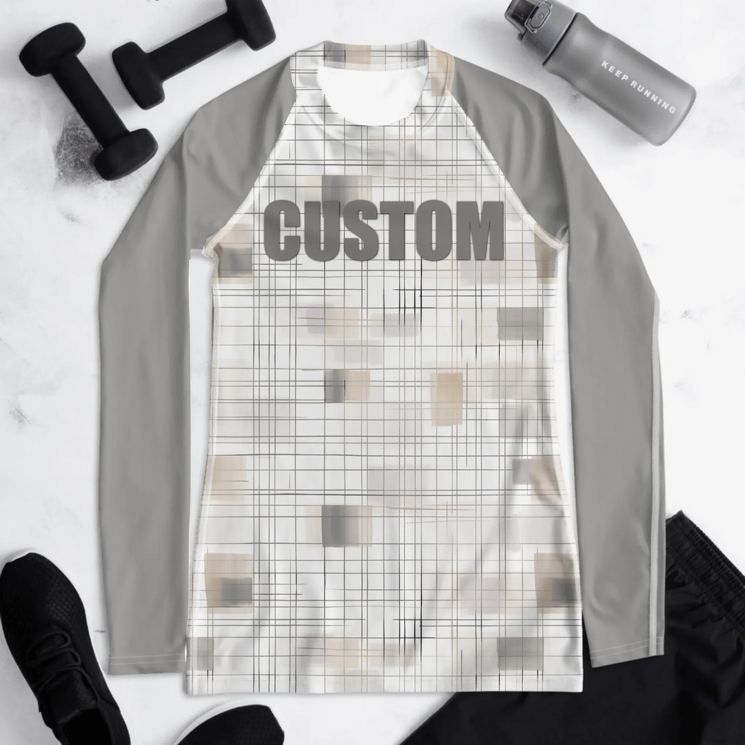 Custom Minimalist Abstract Rash Guard - Line Based Minimalism