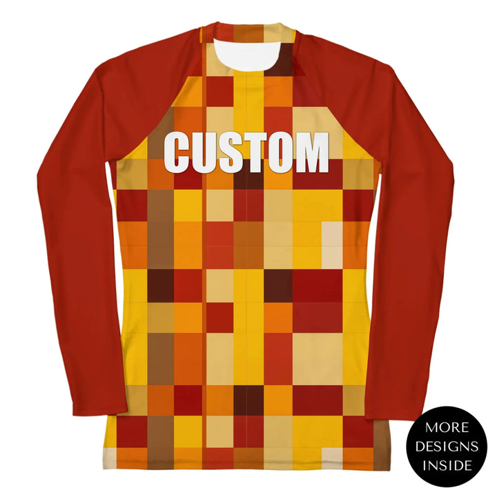 Custom Minimalist Abstract Rash Guard - Negative Space