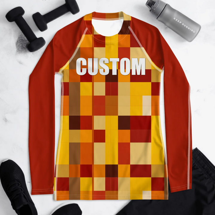 Custom Minimalist Abstract Rash Guard - Negative Space