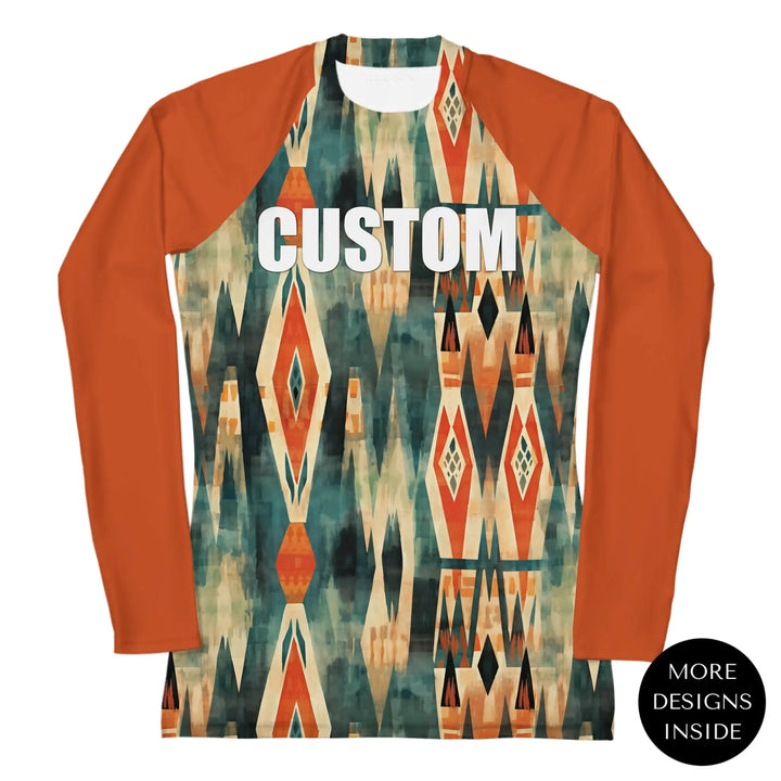 Custom Boho Chic Rash Guard - Tribal Patterns
