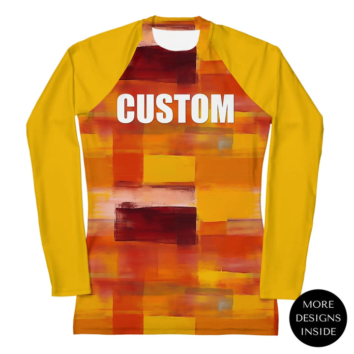 Custom Modern Abstract Rash Guard - Color Blocking