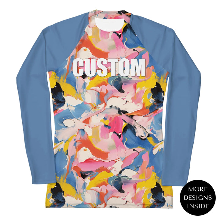 Custom Modern Abstract Rash Guard - Textured Abstract